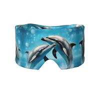 Dolphins in Love - Orejeras para dormir con estampado de delfines y oídos, suaves, opacas, para adultos y niños, cómodas y cómodas para viajes