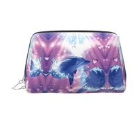 Dolphins in Love - Organizador de maquillaje listo para viajar, bolsa de aseo portátil para mujer, Silver, Talla única, Neceser