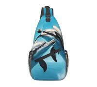 Dolphins in LovePrint - Mochila cruzada ligera para hombre y mujer