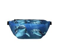 Dolphins in The Sea - Cangurera para correr, casual, ligera, con correa ajustable