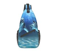 Dolphins in The Sea Hammerhead Sharks Hombre Mujer Sling Mochila Bolsa de Pecho Multiusos Mochila de Viaje Bolsa Cruzada antirrobo