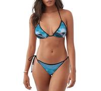Dolphins in The Sea Print - Bikini ligero para mujer, traje de baño de dos piezas, ropa de playa, verano, actividades submarinas, Negro, XL