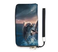 Dolphins Jump - Cartera delgada para mujer, bolso largo, bonito bolso de mano, tarjetero