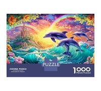 Dolphins Leap por Rainbow and Castle Puzzle De 1000 Piezas delfín juguetón Perfecto Regalo De Cumpleaños para Niños Y Adultos 38x26cm/1000pcs