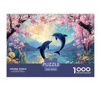 Dolphins Leaping out of The Water 1000 Stück Ökopapier Puzzle Kitten Stressabbau Kreatives Spiel Puzzles Als Geburtstagsgeschenke 70x50cm/1000pcs