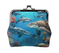 Dolphins Shark Coral Reef Cartera ligera minimalista para viajes diarios y aventuras de viaje, Negro, One Size, Art Deco