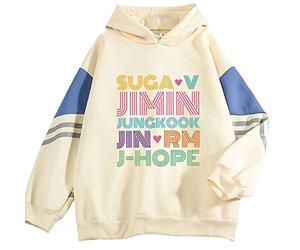 Dolpind BTS - Sudadera con capucha para hombre, diseño de cachorro, con texto "Love Yourself Tear" - FQ0150AXXL, XXL, Gris