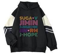 Dolpind BTS - Sudadera con capucha para hombre, diseño de cachorro, con texto "Love Yourself Tear" - FQ0150BS, S, Negro