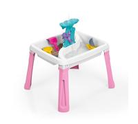 Dolu Mesa de arena y agua 3 en 1, juguete creativo para niños a partir de 24 meses, bandeja de juegos de jardín, mesa de actividad, mesa de juego acuática, caja de arena, rosa/blanco