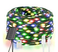 Dolucky Luces de Navidad Solares Exterior, 50M 500 LED,Cadena de Luces Colores 19 Modos Impermeable Guirnalda Decoración para Arboles de Navidad Fiesta Boda Patio Jardine Terraza