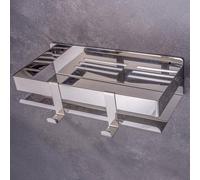 Dolvhin® Estantería de Ducha sin taladrar | Acero Inoxidable con Ranuras para el caño | Almacenamiento de la Cesta de la Ducha Incl. 2 Ganchos | de estantería de baño autoadhesiva (Pulido)