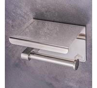 Dolvhin® Portarrollos de Papel higiénico sin taladrar | higiénico Estante y Muesca para Almacenamiento | Portarrollos de Acero Inoxidable sin Agujeros para el baño
