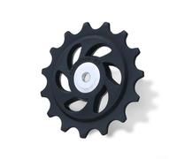 Dolvitrny 10T-18T - Ruedas de polea de guía de desviador trasero de bicicleta con rodamientos integrados, rodillo de tensión suave compatible con bicicletas de carretera y híbridas (15T)