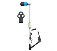 Dolvitrny Alarma LED de mordida para pesca de carpa, señalizador de pesca al aire libre de acero inoxidable con indicador luminoso, montaje multiagujero, pesca nocturna portátil (azul)