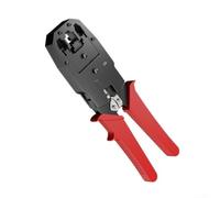 Dolvitrny Alicates de crimpado multifunción para conectores RJ45 RJ11 RJ12, pelacables y cortador integrado, mandíbulas de acero de alto carbono de precisión, mango de agarre suave (A)