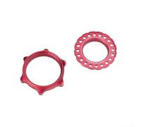 Dolvitrny Bloqueo central de aleación de aluminio a adaptador de 6 pernos para frenos de disco de ciclismo, cubierta ligera de ajuste seguro (rojo)