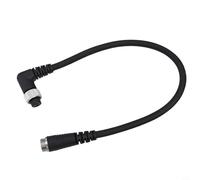Dolvitrny Cable de alimentación de carrete de pesca eléctrico con conector de codo de 2 agujeros, núcleo de cobre, aislamiento de PVC, negro, compatible con Daiwa y para carretes eléctricos (0,45 m)