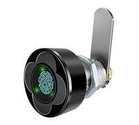 Dolvitrny Cerradura de cajón de huellas dactilares para armarios y armarios. Carga USB recargable, 0.5 segundos, capacidad de 20 huellas dactilares, aleación de aluminio (20 mm, negro)