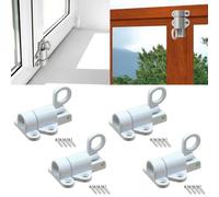 Dolvitrny Cierre automático de resorte, construcción de aleación de aluminio, acabado plateado resistente al óxido, autobloqueo para puertas, armarios y cobertizos (blanco)