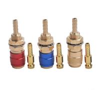 Dolvitrny Conector rápido de gas y agua para manguera de 6 mm, acoplamiento de desconexión rápida de latón para soplete de soldadura, compatible con máquina de soldadura TIG 12 18 20 27, gas