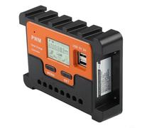 Dolvitrny Controlador de carga solar de 20 A, pantalla LCD automática de 12 V 24 V con 2 puertos USB, para regulador de carga para baterías de litio y ácido