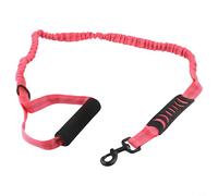 Dolvitrny Correa para perro con doble asa, correas de nailon con tensión amortiguadora para reducir la tensión de tracción, longitud ajustable para entrenamiento y caminar al aire libre (rojo)