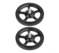 Dolvitrny Easy Wheels - Juego de ruedas de aleación de aluminio con rodillo de rodamiento sellado de 60 mm, mecanizado CNC, soporte plegable de estacionamiento de bicicletas (negro)
