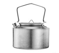 Dolvitrny Hervidor de agua de 980 ml con mango plegable, tetera ultraligera de camping para senderismo y mochilero, cafetera de ebullición rápida a prueba de óxido (estilo flor de hielo)