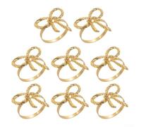 Dolvitrny Juego de 8 servilleteros de aleación, servilleteros dorados con diseño de flor hueca para mesa de comedor, boda, aniversario y mesa elegante para el día a día