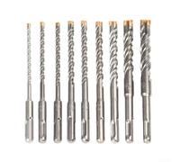 Dolvitrny Juego de brocas para mampostería de hormigón, SDS Plus, 9 piezas, tipo cruz, 5 mm a 16 mm, 160 mm, broca para martillo perforador de ladrillos de piedra