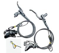 Dolvitrny Juego de frenos hidráulicos de 4 pistones para motores Bafang Mid-Drive, interruptor de apagado, interfaz de 3 pines, kit delantero y trasero para BBS01