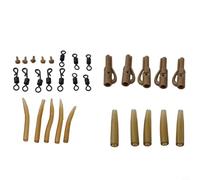 Dolvitrny Kit de aparejo de helicóptero de pesca con cuentas de manga helicoidal, giros de cambio rápido, antimangas, clips de goma suave, componentes de aparejos de terminales