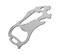 Dolvitrny Llavero multifuncional, multiherramienta de tamaño de bolsillo con abrebotellas y llave de radios de bicicleta, tarjeta de herramientas de acero inoxidable para aventura al aire libre y