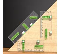 Dolvitrny Nivel de burbuja magnética | Pequeña herramienta de medición para uso doméstico | Acrílico transparente para regla de nivel | 45°, horizontal y vertical (95 x 40 x 14 mm)
