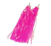 Dolvitrny Paquete de 2 serpentinas para manubrio de bicicleta, PVC para decoraciones de borlas, accesorios de bicicleta, coloridas para manillar de bicicleta, borlas en rosa, azul (rosa)