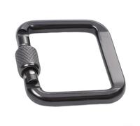 Dolvitrny Paquete de 4 mosquetones cuadrados de aleación de aluminio para escalar, gancho de bloqueo seguro para senderismo, mochila, accesorios de viaje al aire libre, negro y plateado