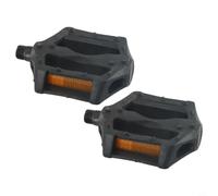 Dolvitrny Pedales de bicicleta de 9/16 pulgadas con rodamientos de bolas lisos, diseño sellado resistente al agua, tiras de seguridad reflectantes, para bicicletas MTB de carretera, par negro