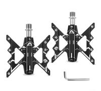 Dolvitrny Pedales de bicicleta ligeros de aleación de aluminio, 9/16 pulgadas con 3 rodamientos sellados, pasadores antideslizantes, para MTB y ciclismo de carretera, par negro