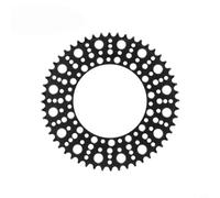 Dolvitrny Plato para bicicletas plegables con configuración de dientes positivo-negativos, aleación de aluminio 130BCD, diseño de burbujas estrelladas (52T-negro)