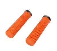Dolvitrny Puños ergonómicos de goma para manillar de MTB, con bloqueo antideslizante, absorción de golpes, para bicicleta de montaña, ciclismo, conducción todoterreno (naranja)
