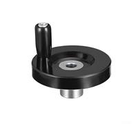 Dolvitrny Rueda de mano redonda de plástico con mango de aleación para volante industrial no plegable para tornillo T8, cromado resistente al calor