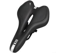 Dolvitrny Sillín de bicicleta de silicona mejorado con abrazadera extraíble para carretera, montaña y bicicletas, diseño ergonómico ventilado tiras reflectantes (negro)