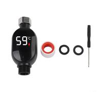 Dolvitrny Termómetro digital LED de ducha, pantalla inteligente de temperatura del agua, cuerpo de acero inoxidable 304, indicador codificado por colores, Celsius preciso para uso en el baño (B)