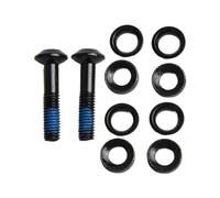 Dolvitrny Tornillos de freno, pernos y arandelas de acero de alto carbono M6 x 24 mm para pinzas de disco de bicicleta MTB y scooter, kit de hardware negro, fácil instalación, paquete de 2 piezas