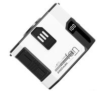 Dolvitrny Ventilador de clip de cintura, enfriador colgante portátil con control de velocidad continua, ventilador de trabajo recargable con luz LED para equipo de soldadura al aire libre (blanco)