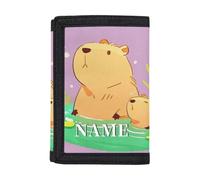 Dolyues Carteras para niñas de 9 a 12 años, trípticas para deportes al aire libre, tarjetero, organizador de monedas, monedero para adolescentes, Añade tu nombre en Capybara Cute
