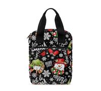 Dolyues Funda de Biblia con temática navideña para hombres y mujeres, con estampado de muñeco de nieve, portador de la Biblia, funda de transporte para libros, bolsa protectora de la Biblia con asa y