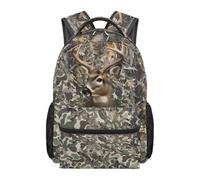 Dolyues Mochila de camuflaje para niños de 4º grado de 8 a 12 años, bolsas patrióticas para libros para niños de primaria, caza, camping, camuflaje de ciervo, Mochilas daypack