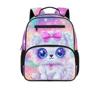Dolyues Mochila de regreso a clases para niñas de 4 a 6 años, mochila preescolar Kawaii para jardín de infantes, bolsas de libros de primer grado, Lazo blanco para cachorros, Mochilas daypack