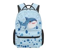 Dolyues Mochila elemental para niños de 8 a 10 años, mochila ligera de viaje de tercer grado para el regreso a clases, Tiburón azul claro, Mochilas daypack